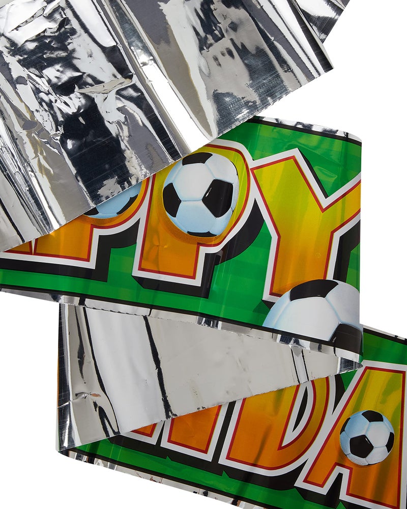 Unique Foil 3D Soccer Banner - 12 ft (1 Count) - Multicolor Foil Party Decor - Ultimate Sports Celebration Accessory - Image 3