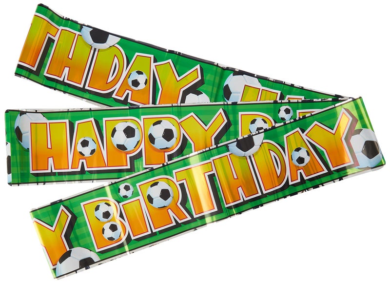 Unique Foil 3D Soccer Banner - 12 ft (1 Count) - Multicolor Foil Party Decor - Ultimate Sports Celebration Accessory - Image 1