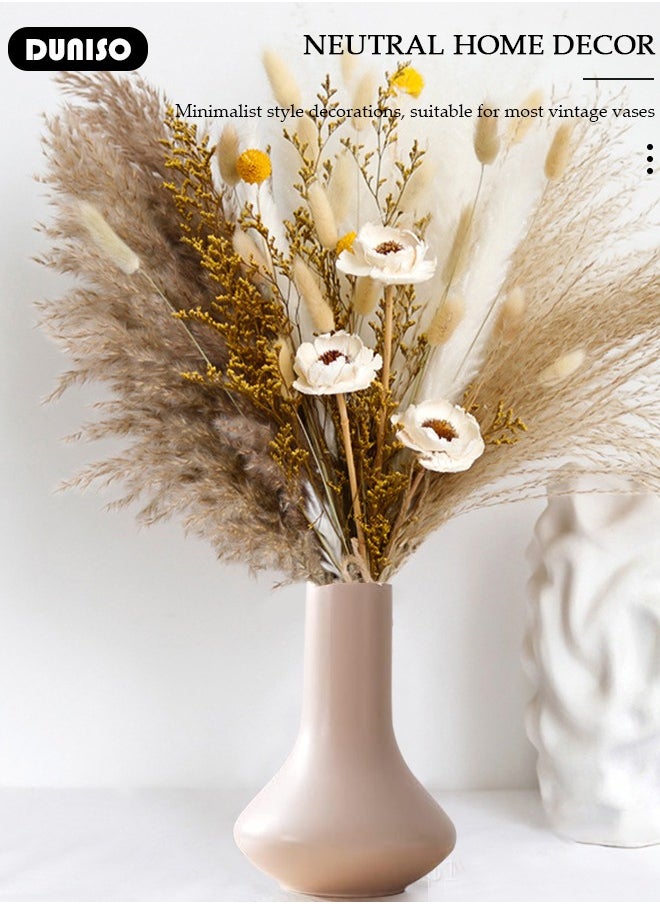 Generic Natural Dried Pampas Grass, Bohemian Home Decor Bouquet, Dried Flowers for Wedding Floral Arrangements, Phragmites Dried Flowers Bouquet for Home Office Party Table Flowers Decoration  - Image 5