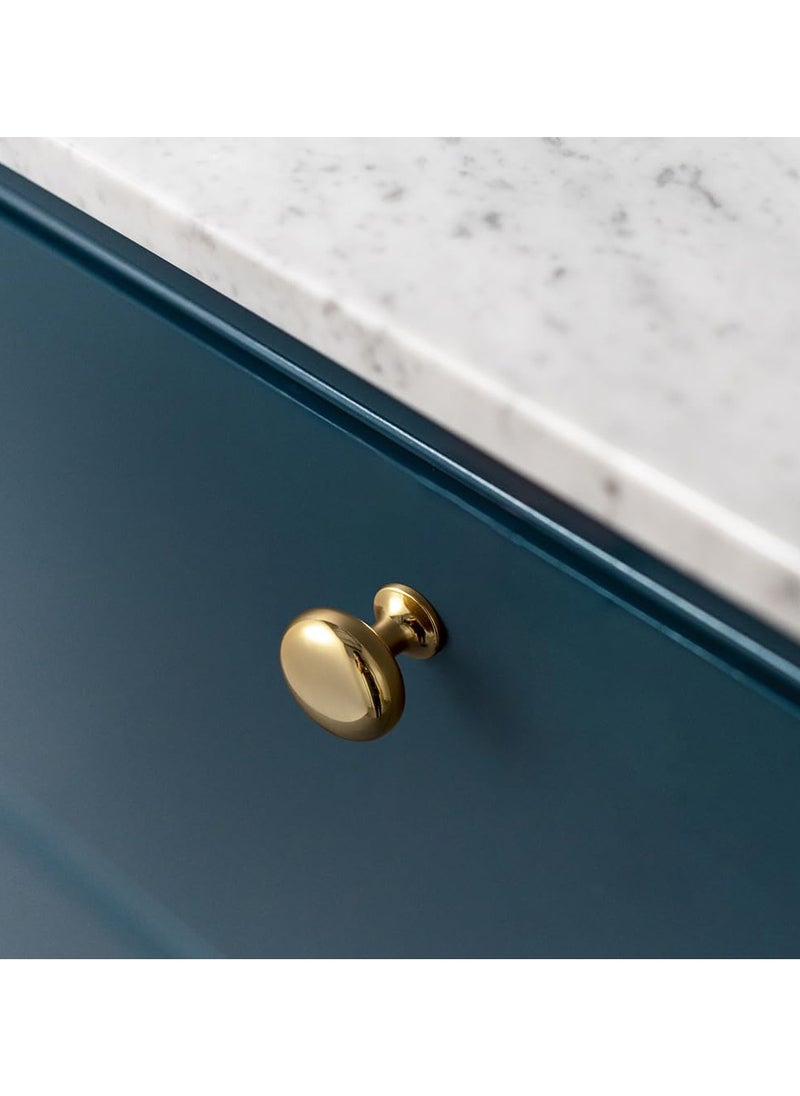 RTYY - 6 Pack Gold Cabinet Knobs, Gold Aluminum Alloy Dresser Knobs Drawer Pulls and Knobs Furniture Hardware Modern Round Knobs Gold Knobs Kitchen Cabinet Door Knob for Drawer, Cupboard, Wardrobe and Furniture Decoration(25mm) - Image 1