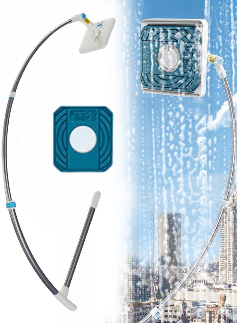 ARGT أداة تنظيف النوافذ الخارجية 2 في 1، ممسحة قابلة للتمديد برأس دوار 360°، وسادة تنظيف قابلة للإزالة، طول قابل للتعديل، تنظيف خالي من الخطوط للنوافذ المنزلية والمكتبية - Image 1