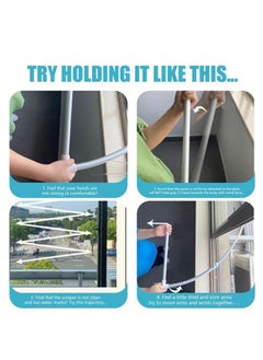 2-in-1 Outside Window Cleaner Tool, Extendable Squeegee with 360° Rotating Head, Removable Scrubbing Pad, Adjustable Length, Streak-Free Cleaning for Home & Office Windows - pzsku/ZCE109D6DA4AEC5908155Z/45/_/1740988032/07d74554-7b17-4bc7-b311-1ca493f74aac