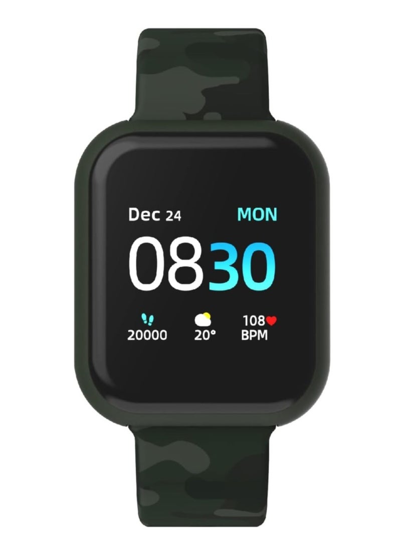 iTouch Unisex Interactive Air 3 Watch Green/Green Camo with Silicone Strap, 500006E4-X53 - Image 1