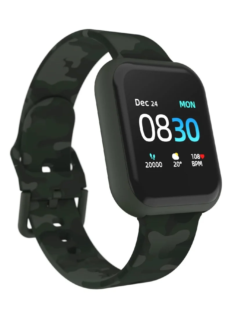 iTouch iTouch Unisex Interactive Air 3 Watch Green/Green Camo with Silicone Strap, 500006E4-X53