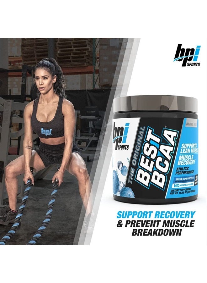 BPI SPORTS BEST BCAA - BCAA Powder Post Workout Sports Drink with Branched Chain Amino Acids for Hydration & Recovery, for Men & Women - Blue Raspberry - 30 Servings - Image 3