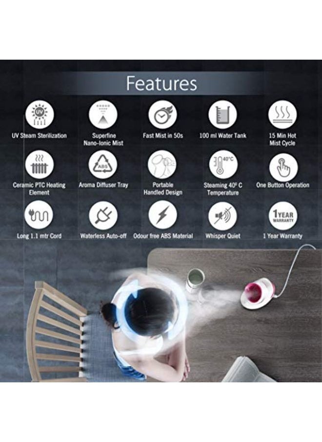 HealthSense - Nano-Cure Fs 550 Facial Iconic Cleanser With Nano-Ionic Technology, Steam Breath Machine For Adults / Kids, Best For Men/Women Beauty Spa At Home, Salon With 1 Year Warranty - Image 1