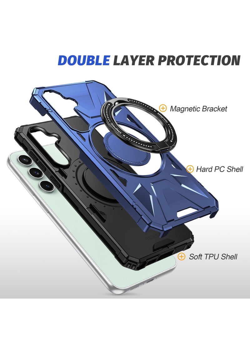 GOLDEN MASK GOLDEN MASK For Samsung Galaxy A34 Case Mag-Safe Magnetic Shockproof Phone Case with Ring Holder (Blue) - Image 3
