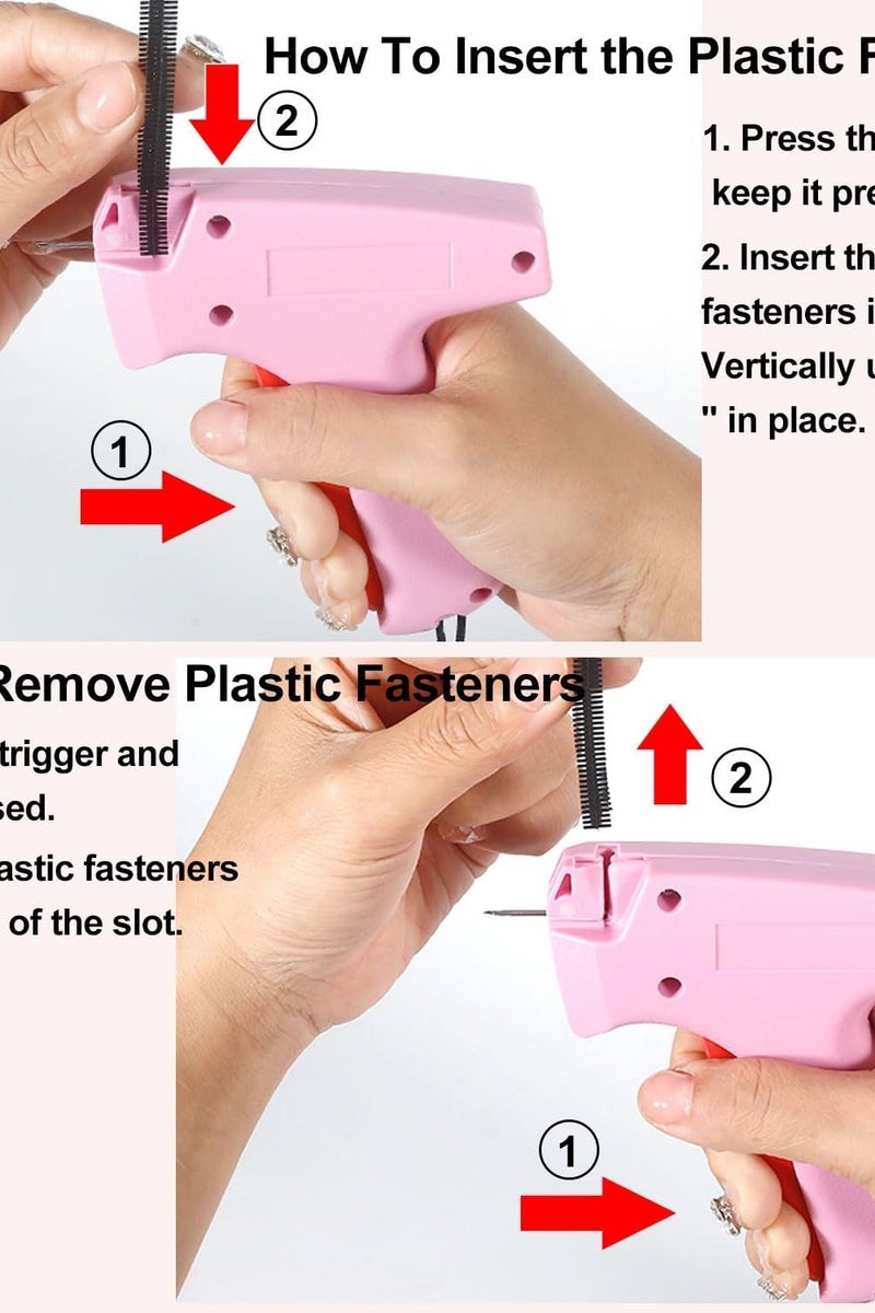 Fine Needle Gun Stitchy Quick Clothing Fastener, Mini Label Gun for Clothing with 6 Fine Needles and 1000 Fasteners, Mini Quick Adhesive Sewing Gun Hemming Tool (Pink) - Image 4