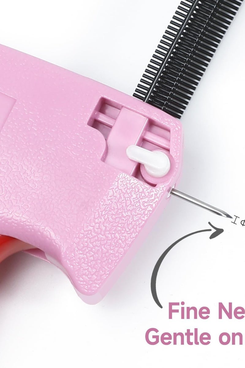 Fine Needle Gun Stitchy Quick Clothing Fastener, Mini Label Gun for Clothing with 6 Fine Needles and 1000 Fasteners, Mini Quick Adhesive Sewing Gun Hemming Tool (Pink) - Image 5