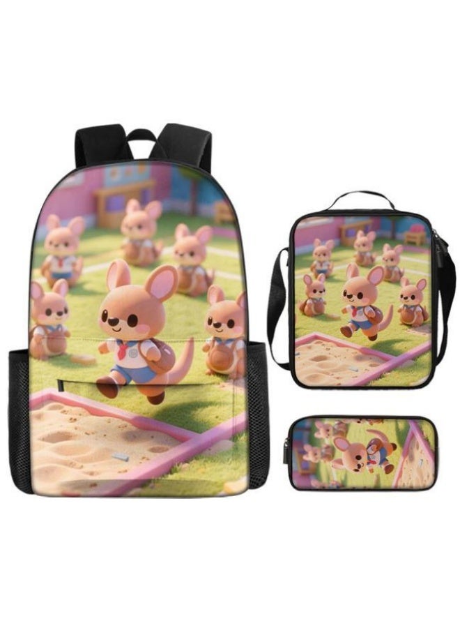 Bright Li Fire Unlock the new fashion of childish fun! Three-piece set of bags, cartoon elements for children and teenagers (students, children, friends' outings, mountain climbing, schooling, etc. can be used) - 108  - Image 2