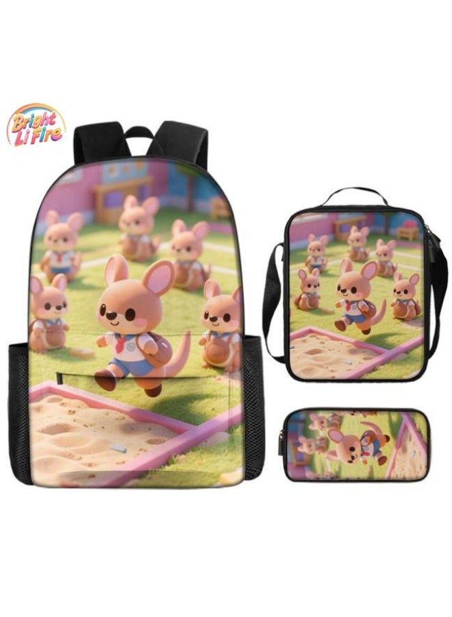 Bright Li Fire Unlock the new fashion of childish fun! Three-piece set of bags, cartoon elements for children and teenagers (students, children, friends' outings, mountain climbing, schooling, etc. can be used) - 108  - Image 1
