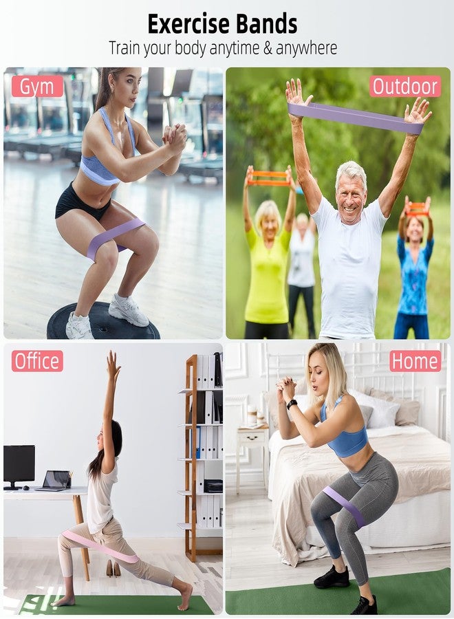 RenoJ Resistance Bands for Working Out, 5-Pack Elastic Loop Exercise Bands for Strength Training Stretching, Home Gym Equipment for Pilates Yoga Physical Therapy, Leg Glute Arm Workout Kit for Women Men - Image 2