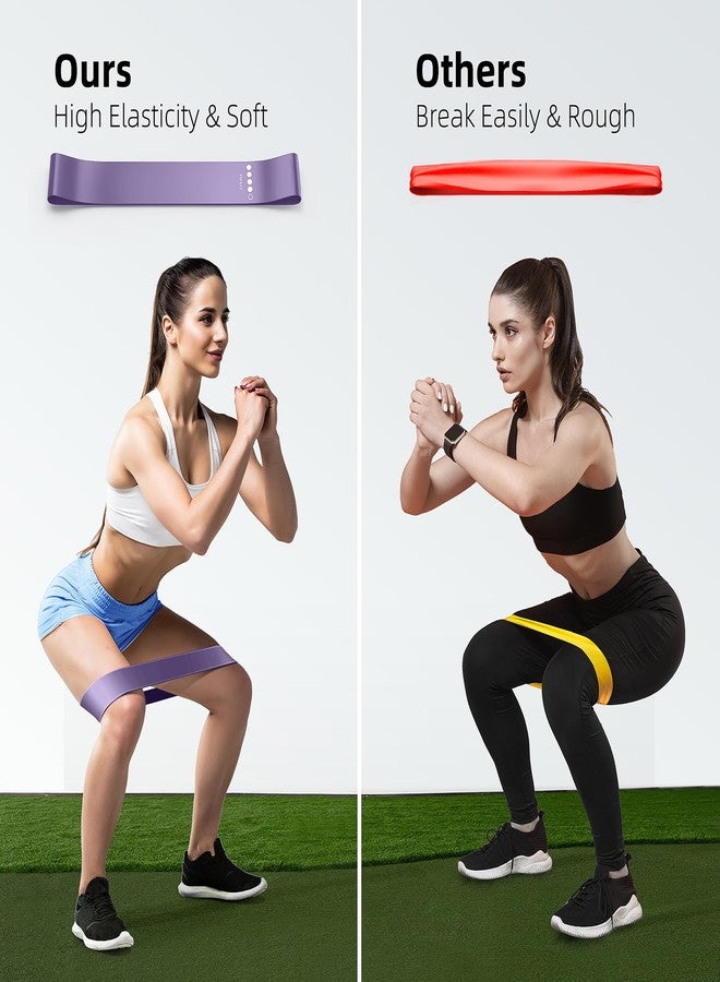 RenoJ Resistance Bands for Working Out, 5-Pack Elastic Loop Exercise Bands for Strength Training Stretching, Home Gym Equipment for Pilates Yoga Physical Therapy, Leg Glute Arm Workout Kit for Women Men - Image 4