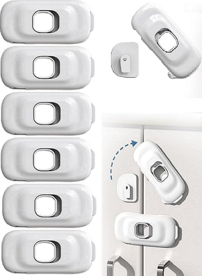 WebWares 6Pcs Drawer Lock, Fridge Locks Drawer Locker for Kids Refrigerator Locks Strong Backing Child Lock for Drawer, Cabinet, Fridge, Sliding Windows - Image 1