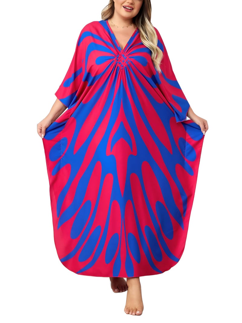 KEYLORTING Kaftan Dress for Women - Plus Size Caftan Maxi Beach Dress Moo Moos Loungewear, Swimsuit Cover Up for Beach, Pool or Vacation - Image 1