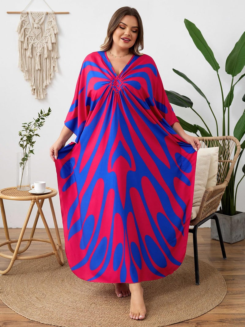 KEYLORTING Kaftan Dress for Women - Plus Size Caftan Maxi Beach Dress Moo Moos Loungewear, Swimsuit Cover Up for Beach, Pool or Vacation - Image 2