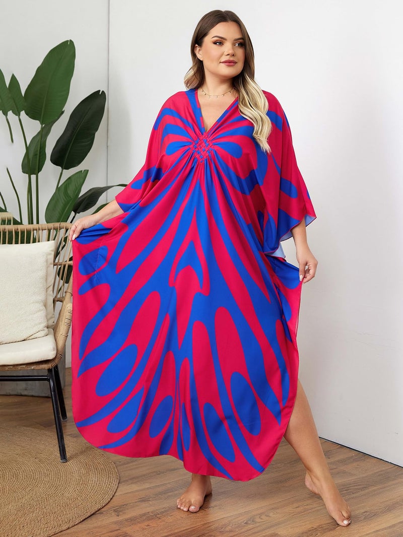 KEYLORTING Kaftan Dress for Women - Plus Size Caftan Maxi Beach Dress Moo Moos Loungewear, Swimsuit Cover Up for Beach, Pool or Vacation - Image 4