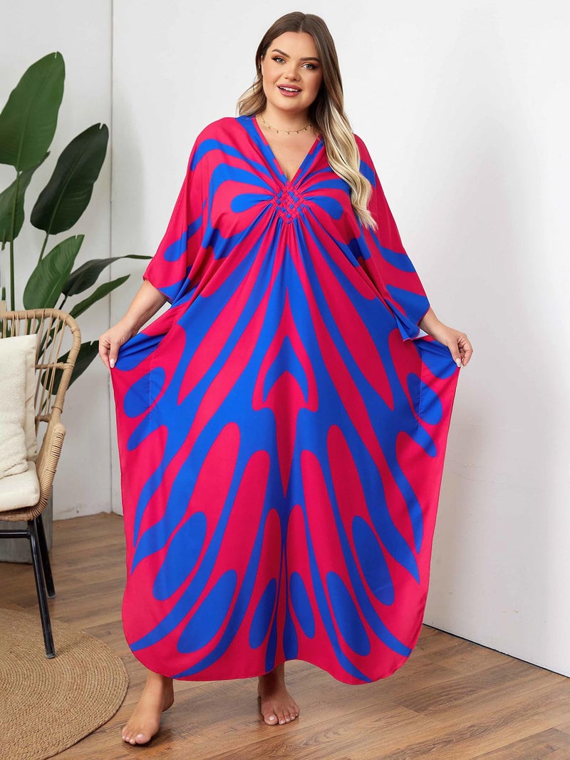 KEYLORTING Kaftan Dress for Women - Plus Size Caftan Maxi Beach Dress Moo Moos Loungewear, Swimsuit Cover Up for Beach, Pool or Vacation - Image 3