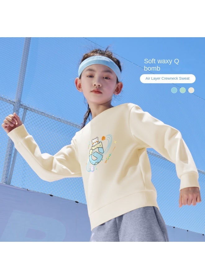 Noble bird Elastic Air Layer】children's Hoodie, 2025 Autumn Girls' Cute Sports Top, Mid-older Kids' Trendy Autumn Wear - Image 2