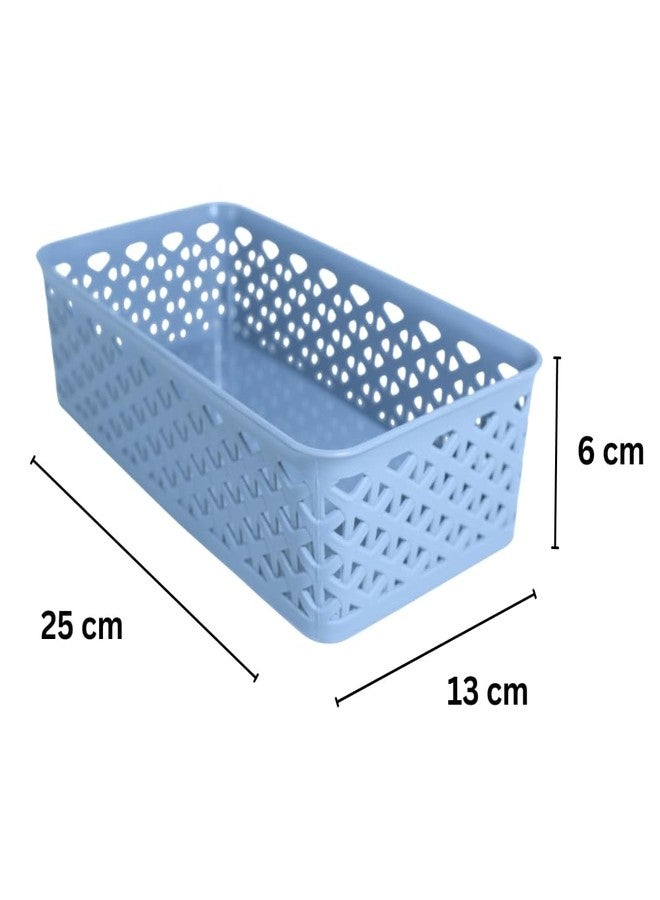 MORVI Stanza -1 Multi-Purpose Plastic Storage Basket|Stackable Organizer Tokri For Home,Kitchen,Bathroom & Office|Ideal For Toys,Clothes,Cosmetics,Stationery|Set Of 1|Light Grey - Image 2