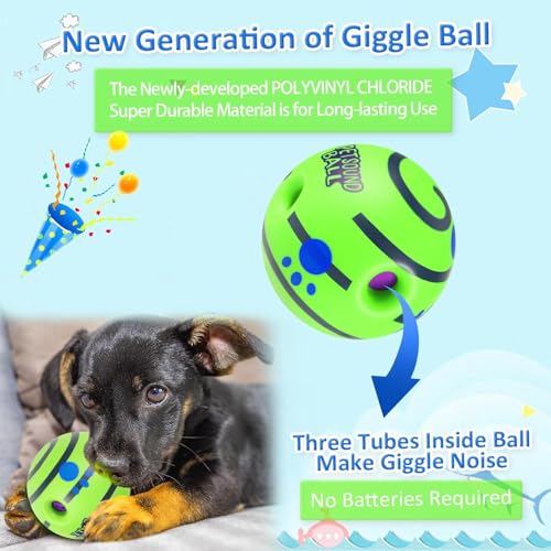 Agirav Tails Interactive Sound Ball for Dogs and Puppies| Fun Squeaky Sounds | Pet-Safe Materials| Suitable for All Dog Breeds | Size - Large Fun Giggle Sounds When Rolled or Shaken, Pets Know Best - Image 3