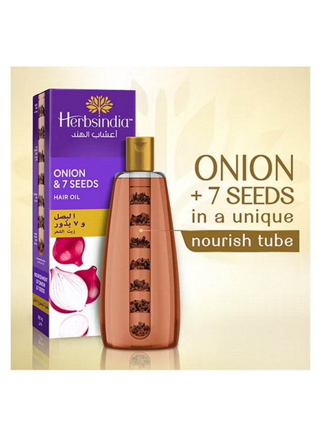 هيربس إنديا زيت شعر بالبصل و7 بذور أعشاب مع أنبوب مغذي - Image 2