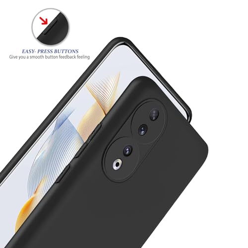 Plus Protection Matte Finished Back Cover Case for Honor 90 5G | Rubberized TPU | Slim Thin Soft Matte Flexible Matte Touch Shockproof - Matte Black - Image 3