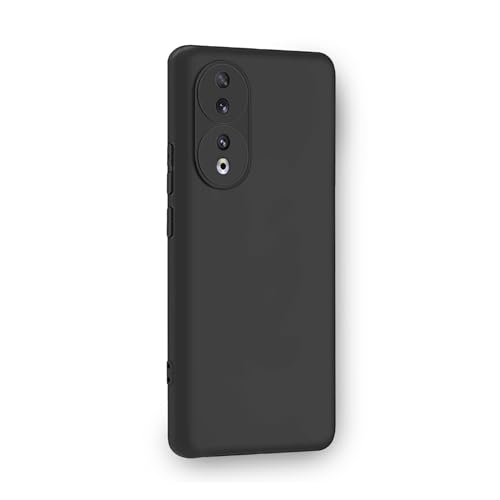 Plus Protection Matte Finished Back Cover Case for Honor 90 5G | Rubberized TPU | Slim Thin Soft Matte Flexible Matte Touch Shockproof - Matte Black - Image 2