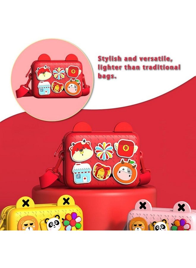IDENSIC Soft Silicone Crossbody Bag For Children Shoulder Bag Purse Stationery Storage Bag Handbag Sweet Birthday Gift For Kids Children Students Girls (Pink) - Image 5