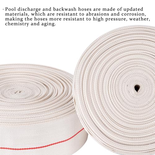 Eastrans 4IN x 65.6FT Pool Backwash Hose,Heavy Duty Flat Discharge Hose,Drain Hoses for Swimming Pool,Pool Filter Hose with 2 Clamps,Weather and Burst Resistant - Image 2