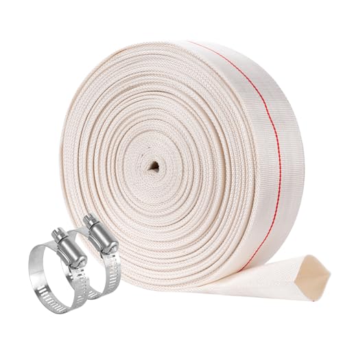 Eastrans 4IN x 65.6FT Pool Backwash Hose,Heavy Duty Flat Discharge Hose,Drain Hoses for Swimming Pool,Pool Filter Hose with 2 Clamps,Weather and Burst Resistant - Image 1