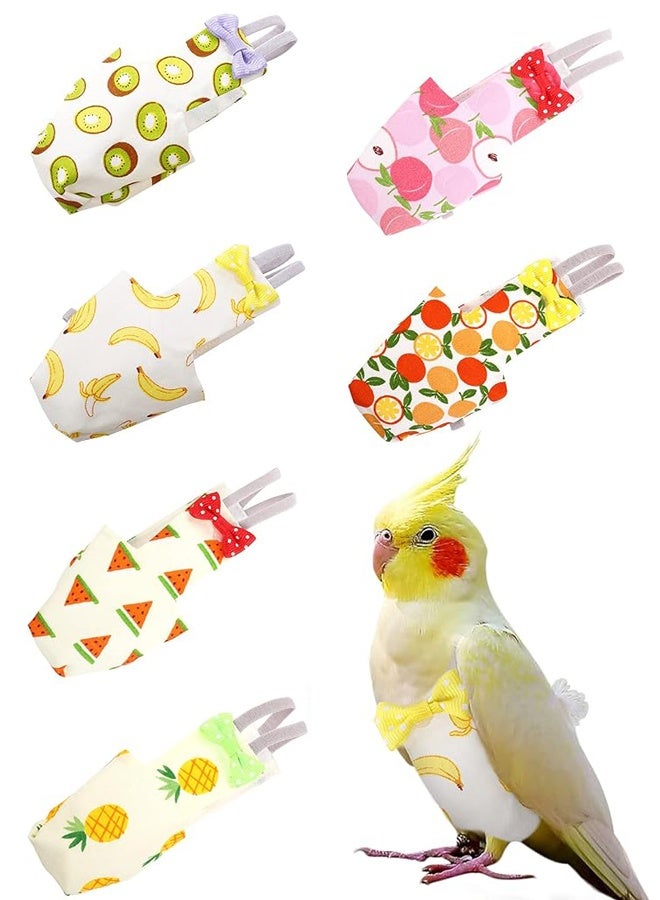 6 قطع من حفاضات الطيور القابلة للغسل، حفاضات الببغاء، حفاضات قابلة لإعادة الاستخدام للببغاء والكوكاتيل والماكاو الصغير والبادجي والكناري - Image 1
