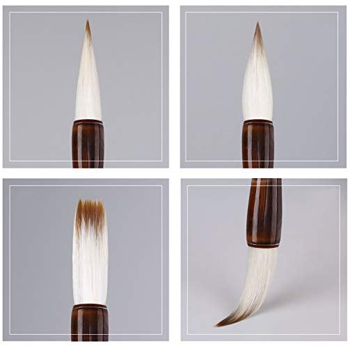MEGREZ Chinese Calligraphy Brush, Wolf Sheep Mix, Medium - Kanji, Japanese Art, Sumi Writing, Painting & Drawing Practice for Students & Beginners - Image 3