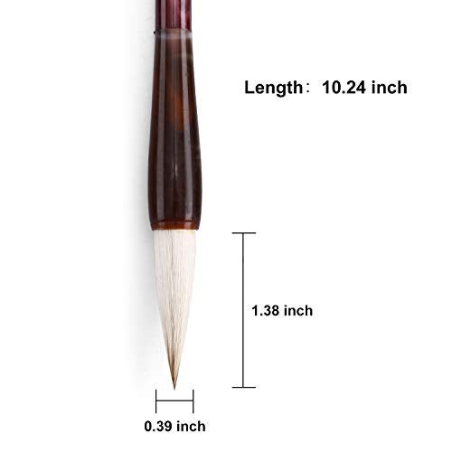 MEGREZ Chinese Calligraphy Brush, Wolf Sheep Mix, Medium - Kanji, Japanese Art, Sumi Writing, Painting & Drawing Practice for Students & Beginners - Image 2
