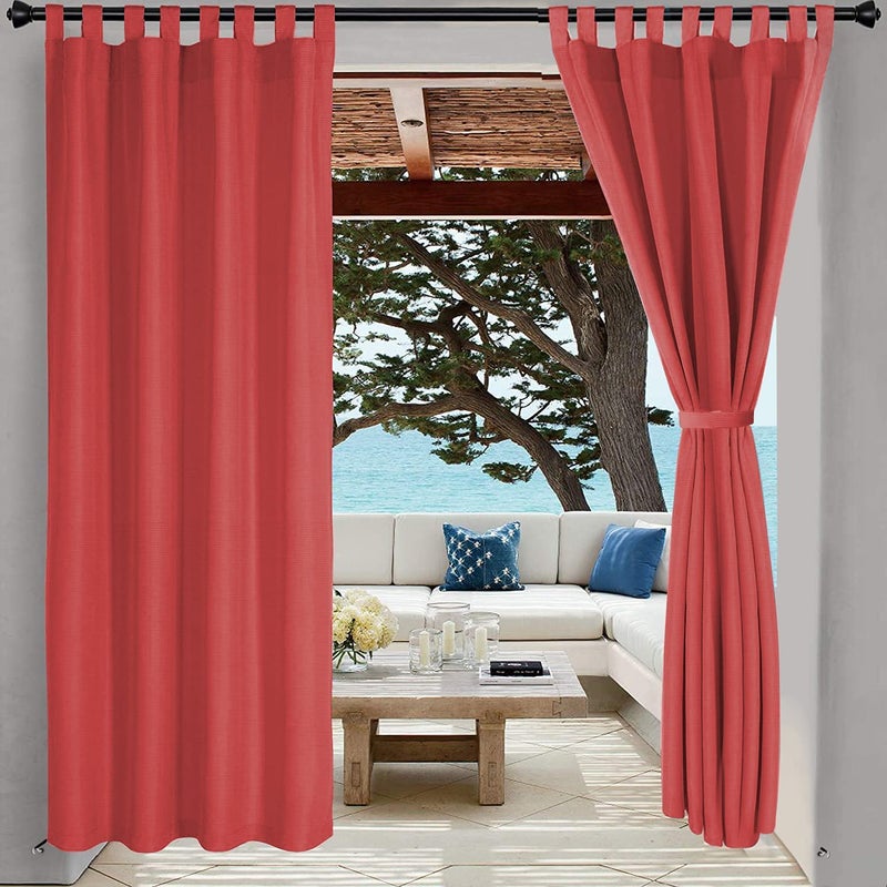 HIPPO - Polyester Waterproof Curtains Rain Vision Blockage with Loops Ideal for All Weather Conditions Outdoor Balcony WR MarsalaRed 4.5FTX4FT Pack of 2 - Image 1