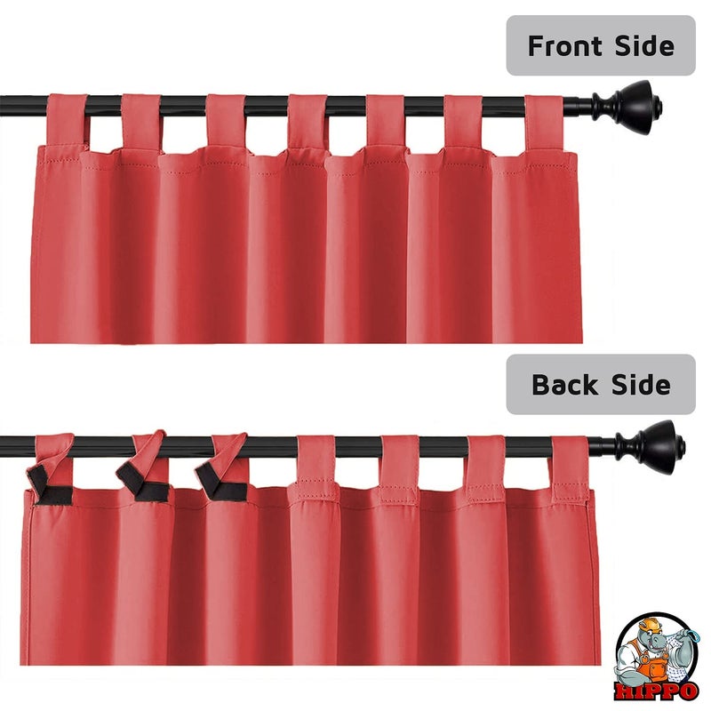 HIPPO - Polyester Waterproof Curtains Rain Vision Blockage with Loops Ideal for All Weather Conditions Outdoor Balcony WR MarsalaRed 4.5FTX4FT Pack of 2 - Image 2