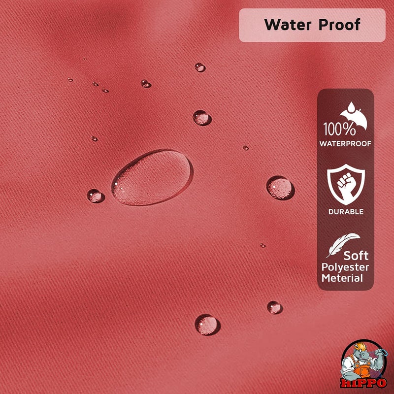 HIPPO - Polyester Waterproof Curtains Rain Vision Blockage with Loops Ideal for All Weather Conditions Outdoor Balcony WR MarsalaRed 4.5FTX4FT Pack of 2 - Image 3