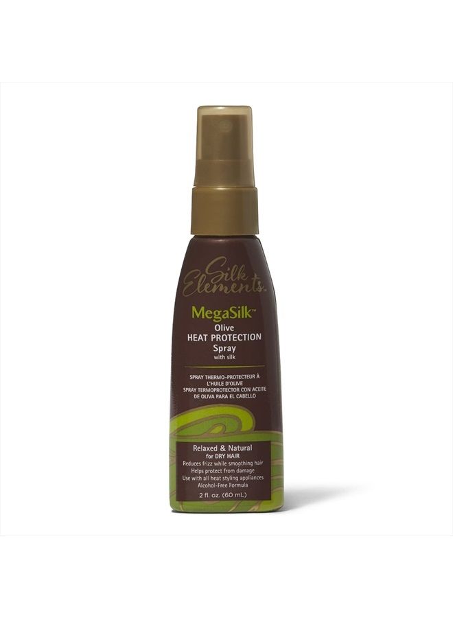 Silk Elements MegaSilk Olive Heat Protection Spray 2.0 Ounce Travel Size - Image 1