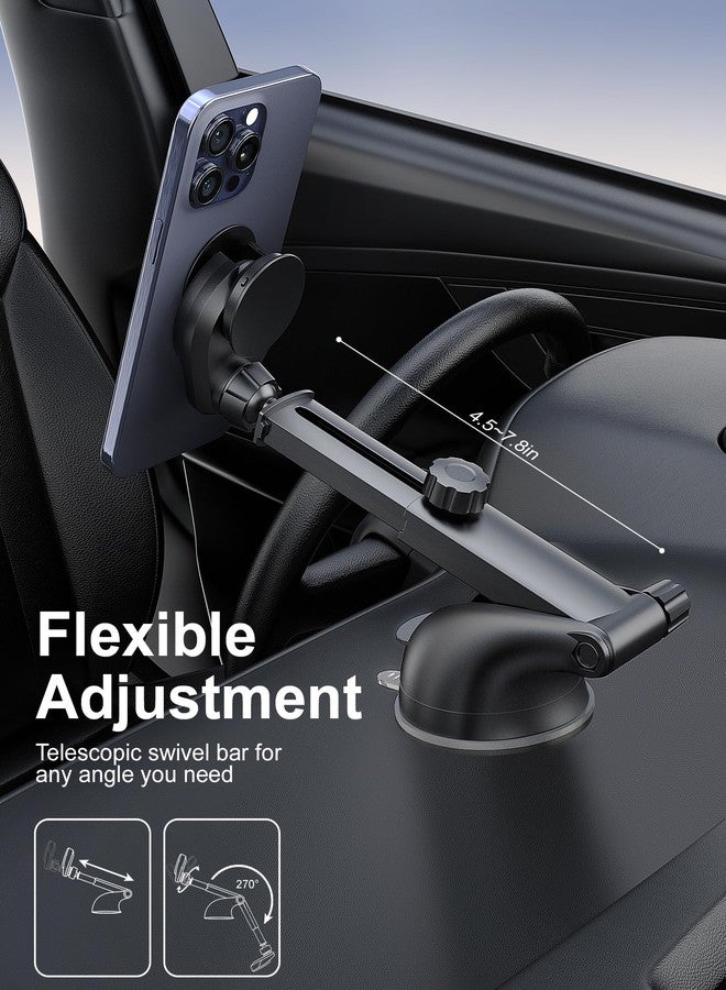 TOPGO [2024 Upgraded Socket Car Phone Mount, [Extra Sticky, Non-Shaking] Multi-Functional Suction Cup Dashboard & Windshield Car Phone Holder for iPhone and All Smartphones with Socket Grip - Image 5