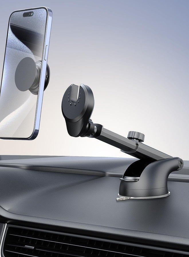 TOPGO [2024 Upgraded Socket Car Phone Mount, [Extra Sticky, Non-Shaking] Multi-Functional Suction Cup Dashboard & Windshield Car Phone Holder for iPhone and All Smartphones with Socket Grip - Image 1