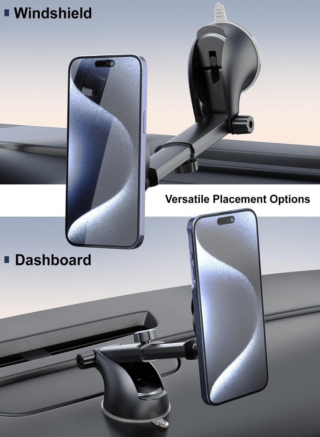 TOPGO [2024 Upgraded Socket Car Phone Mount, [Extra Sticky, Non-Shaking] Multi-Functional Suction Cup Dashboard & Windshield Car Phone Holder for iPhone and All Smartphones with Socket Grip - Image 3