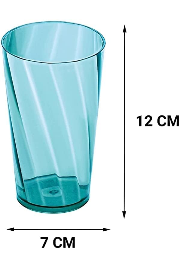 AWICKTIK 6 Pcs Unbreakable Transparent BPA Free Food Grade Plastic Fiber Drinking Water Glass Set, Juice Glass, Cocktail, Lassi, Soda, Milkshake, Beer Glass, Wine Glass Set 300 ml - Image 4