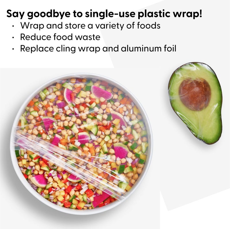 WP W&P Reusable Silicone Stretch Wrap, 1 Box with 3 Wraps (7x8, 10x11, 13x14), Oven, Dishwasher, Microwave & Freezer Safe, BPA Free - Image 2