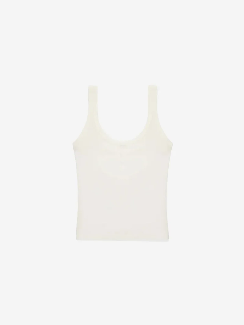 Dilvin DILVIN Ribbed Crop Cami Blouse