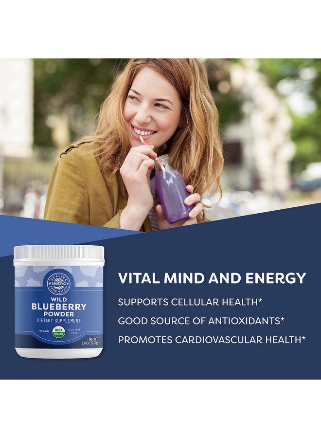Vimergy مسحوق التوت البري البري من فيمرجي - يحمي صحة الدماغ* - يدعم وظيفة القلب والأوعية الدموية* - عضوي، نباتي وخالي من الغلوتين - حجم عادي 250 جرام - Image 2