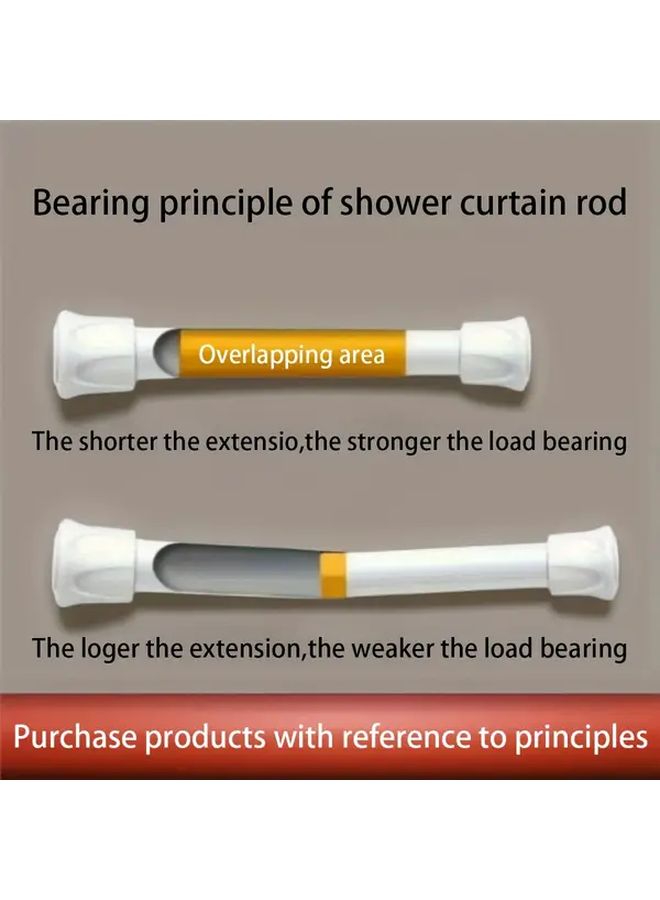 1pc No Drill Telescopic Rod 50cm to 90cm Adjustable Metal Extension Pole for Bathroom Kitchen Balcony Living Room Curtains Shower Curtains Closet Support Hanging Clothes Versatile Room Divider Modern Decor Accessory Durable Construction - Image 2