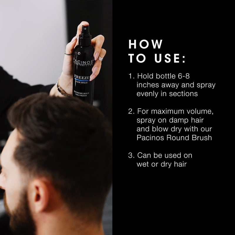 Pacinos Freeze Hair Spray - Extra Hold texture spray for All Hair Type - Professional Hair Setting & Finishing Spray for Maximum Volume - Image 5