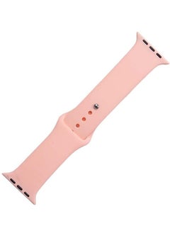 For Apple Watch Series 6 Strap Band 42/44mm - Sport Rubber Bracelet Watchband- Sand Pink