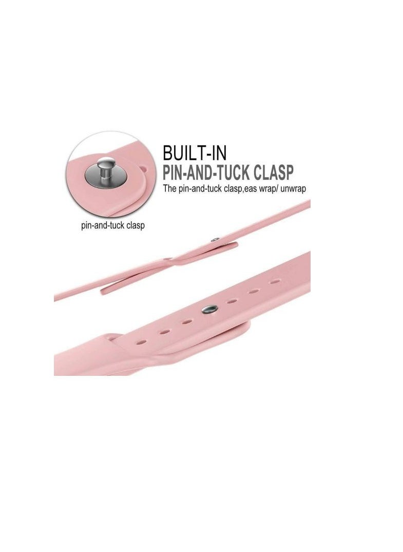 Generic - For Apple Watch Series 6 Strap Band 42/44mm - Sport Rubber Bracelet Watchband- Sand Pink - Image 1