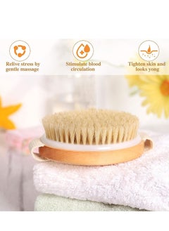 Cool Baby Dry Brushing Body Brush for Lymphatic Drainage Cellulite, Bath Body Wash Brush for Cleansing and Exfoliating Showering Natural Wood, Size 10.5x10.5(CM) Round  - Image 2